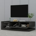 thumbnail image 5 of Royard Oaktree High Gloss TV Stand w/LED Lights, Charge Station, and Glass Shelves for TVs up to 75", 5 of 7