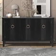 thumbnail image 4 of Atumon Accent Cabinet with 3 Doors, Modern Storage Cabinet Furniture, Wood Sideboard with Adjustable Shelves, Buffet Cabinet for Kitchen Living Room Entryway Hallway, 47.2"L x 15.7"W x 31.5"H, Black, 4 of 10