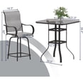thumbnail image 3 of POTEBAN Outdoor Bar Height Set of 3, Patio Swivel High Back Bar Stools Chairs with Bar Table for Backyard, Lawn, Balcony and Pool, 3 of 9