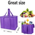 thumbnail image 3 of LAICAIW Sacs d'Épicerie Isolés Supplémentaires, Violet Lot de 2, Réutilisables, Robustes, à Fermeture Éclair Zippée, Pliables, Fourre-Tout, Refroidisseur, pour Hommes, Femmes, pour Voiture, Recyclés, 3 of 6