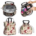 thumbnail image 2 of Beige Christmas Santa and Animal Pattern Drawstring Lunch Bag Women - Drawstring Lunch Bag Insulated for Work Office - Stain-Resistant Large Lunchbags for Women with Multi-Pockets, 2 of 6