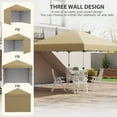 thumbnail image 4 of Outsunny 10' x 10' Pop Up Canopy Tent with 3 Sidewalls, Leg Weight Bags and Carry Bag, Height Adjustable, Instant Party Tent Event Shelter Gazebo for Garden, Patio, Beige, 4 of 5