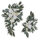 thumbnail image 2 of 2 piezas de decoraciones florales artificiales, flores blancas, rosas, carteles de para bodas, invitados, recepción, telón de fondo, señal, 2 of 8