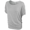 thumbnail image 2 of KOGMO Womens Solid Basic Womens Boatneck Dolman Top with Sleeve Shirring (S-3X), 2 of 6