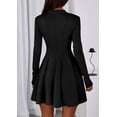 thumbnail image 4 of Vestido PRETTYGARDEN 2025 de manga larga, corte en A, negro, talla pequeña, 4 of 8