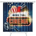 thumbnail image 4 of Movie Theater Shower Curtain Objects of The Film Industry Motion Picture Cinematography Concept Bathroom Curtains Sets, 4 of 7