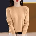 thumbnail image 2 of JIKNTTR Womens Sweaters Casual Long Sleeve Shirts Fashion Warm Knit Soft Comfy Bottoming Shirt Trendy Pullover Sweater Tops Fall Thermal Underwear Tops, 2 of 5