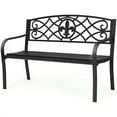 thumbnail image 2 of Costway Patio Garden Bench Park Yard Outdoor Furniture Steel Slats Porch Chair Seat, 2 of 9