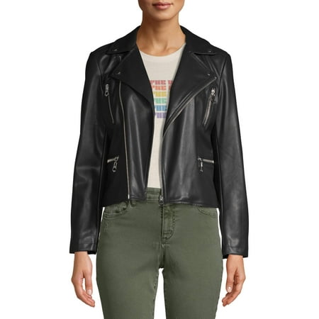 Scoop Vegan Leather Biker Jacket Women's (The Best Leather Jacket Brands)
