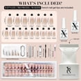 thumbnail image 4 of Press On Nails SXC Cosmetics, punta francesa, tono de piel nude, 4 of 9
