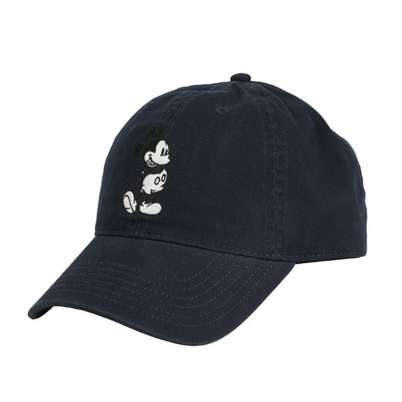 Disney Mickey Mouse Black & White Character Art Blue Unstructured Baseball Cap