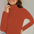 thumbnail image 2 of MESSUEN Turtleneck Sweater Women Ribbed Long Sleeve Tops for Women Long Sleeve Sweaters for Women Womens Tops Dressy Casual Women Top Women Casual Tops Women's Pullover Sweaters Red One Size, 2 of 4