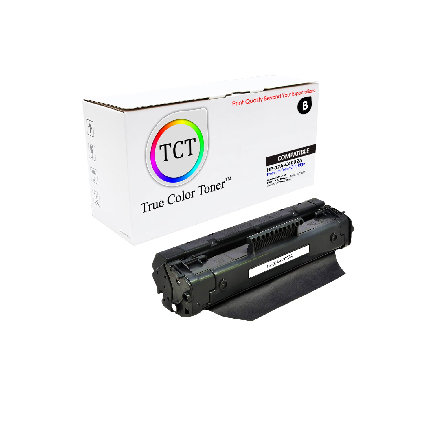 Fabel trog Over het algemeen TCT Premium Compatible Toner Cartridge Replacement for HP 92A C4092A Black  works with HP LaserJet 1100 1100A 1100A-SE 1100A-XI 1100SE 1100XI, 3200  3200M 3200SE Printers (2,500 Pages) - Walmart.com