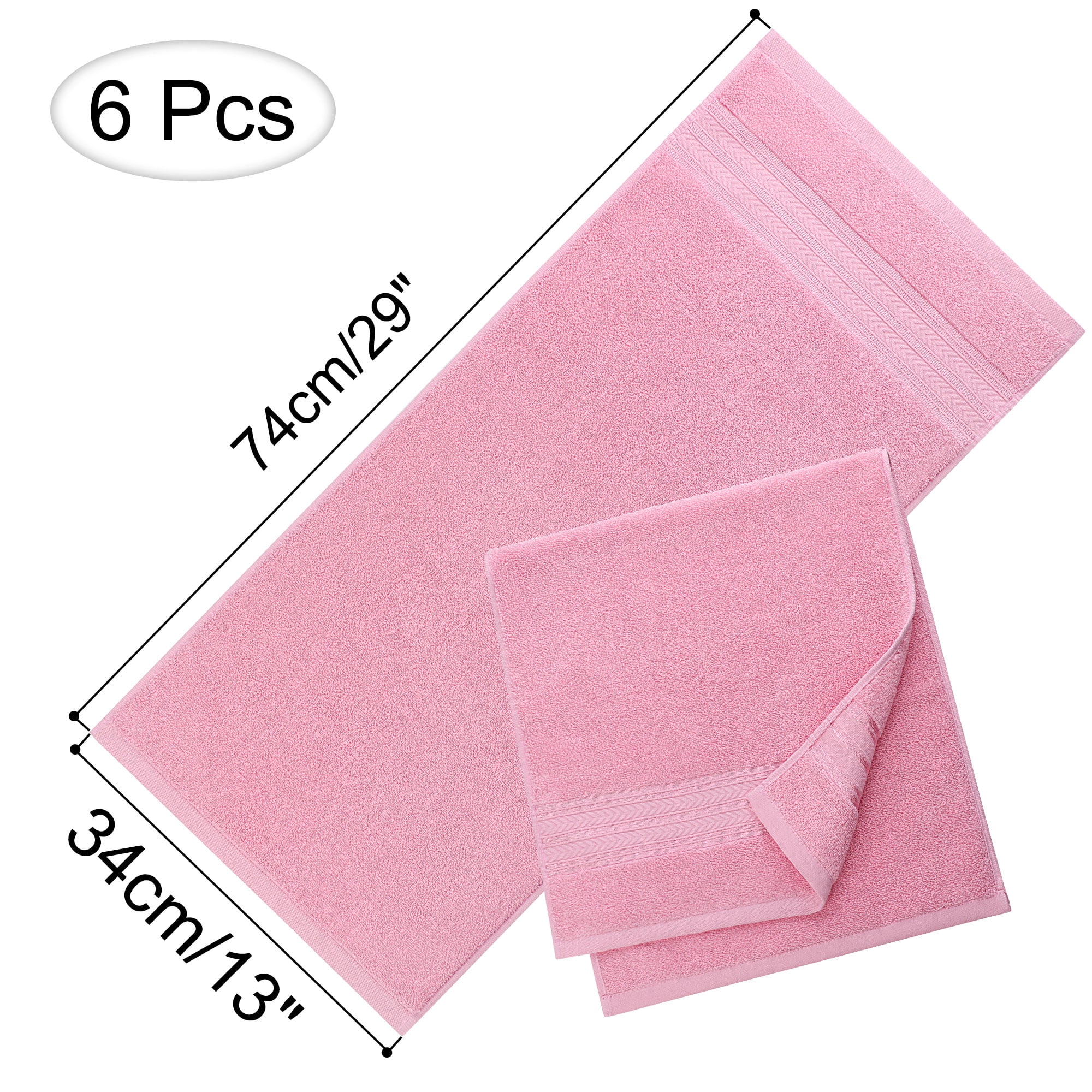 PiccoCasa 6PCS Cotton Soft Hand Towels Set for Bathroom 13" x 29" Mixed Color