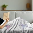 thumbnail image 3 of Ballet Soft Flannel Fleece Throw Blanket, Classical Dancer Women Performing Posing Watercolor Style Illustration, Cozy Plush for Indoor and Outdoor Use, 60" x 80", Pink Ceil Blue Purple, by Ambesonne, 3 of 5