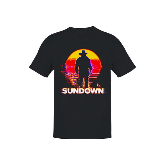 Bold Western Sundown Graphic Men's T-shirt