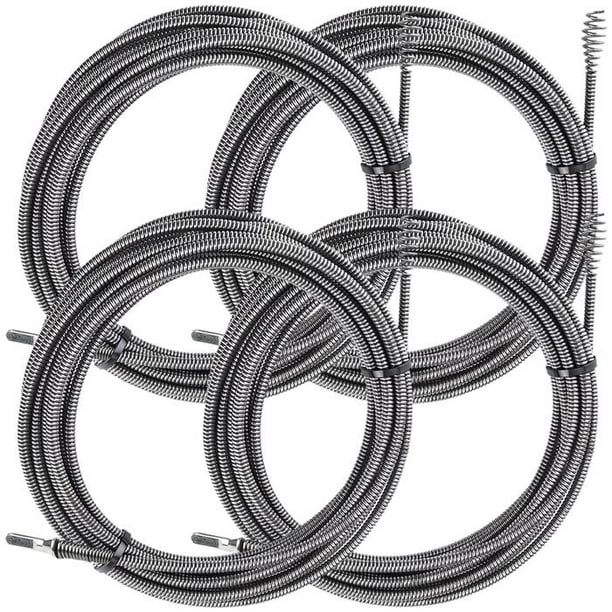 Destapa Tuberías Flexible SnakeTol08m 4Pzas 8m ó 314" Longitud Desatascador Acero Inoxidable.