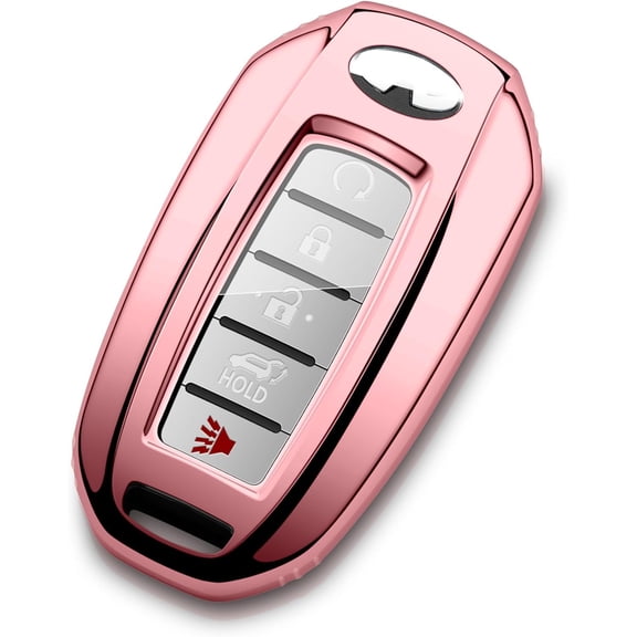 Car Key Fob Cover Compatible with Infiniti Key Case Pink Protector Keychain Holder Q50 Q60 QX50 QX55 QX60 2022 2023 2024 2025 2026 Accessories