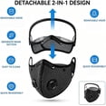 thumbnail image 6 of Full Face, Reusable Carbon Filter Dust Mask for Outdoor Activities, Silica Dust Mask with 10 Included Filter Replacements, Nose Filters for Dust Paired Full Face Cover, Red 1Pc, 6 of 7