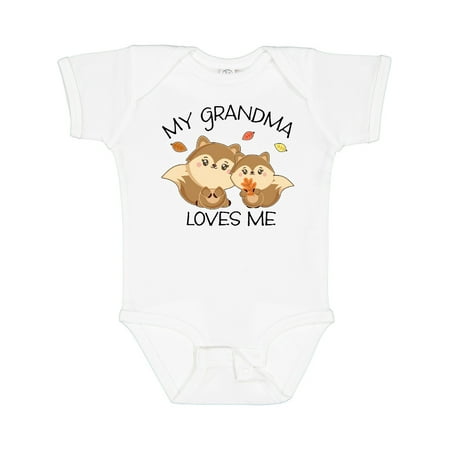 

Inktastic My Grandma Loves Me with Cute Squirrels in Autumn Gift Baby Boy or Baby Girl Bodysuit