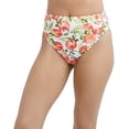thumbnail image 4 of BCBGeneration Women's High Waisted Swimsuit Bottom with Moderate Coverage, White Multi, X-Small, 4 of 7