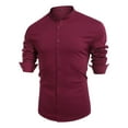 thumbnail image 5 of DYMADE Men's Muscle Dress Shirt Slim Fit Stretch Long Sleeve Casual Button-Down Shirt, 5 of 5