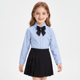 thumbnail image 3 of Junboys Children's Long Sleeve School Uniform Shirt - Casual Dress Top for Everyday, Great Back to School Clothes for Kids, Classic Button-Free Shirt for Comfort,Black 100, 3 of 7