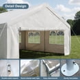 thumbnail image 3 of Patio Canopies, 13'x26' Carport Car Canopy Party Tent Outdoor Gazebo with Removable Sidewalls, Outdoor Gazebo with 2 Ground Tubes, Commercial Tents for Parties Wedding BBQ, White Backyard Canopies, 3 of 5