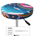 thumbnail image 4 of Susaid Colorful Donut Print Elastic Bar Stool Cover Personalized Washable Stool Cover for Barbershop Home Bar Kitchen-12 inch, 4 of 7