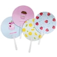 thumbnail image 1 of 4pcs Children Colorful Fruit Prints Fan Handheld Fan Round Mini Hand Fan for Girl Summer Party (Mixed Style), 1 of 5
