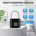 thumbnail image 5 of Keyless USB Charging Fingerprint Lock Smart Padlock Waterproof Door Lock 0.2sec Unlocking Portable Anti-Theft Padlock Zinc, 5 of 5