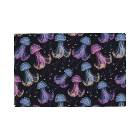 

Placemats Set Of 4 / 6 Blue Purple Jellyfish Print Placemats For Dining Table Indoor/Outdoors Heat Resistant Washable Placemats 18 X 12