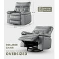 thumbnail image 2 of Gaderth 360° Swivel Massage Recliner Chair, Swivel Nursery Rocker Recliner with Remote Control, Manual PU Leather Reclining Sofa Chair with Side Pocket, Modern Lounge Seat for Living Room Nursery, 2 of 7