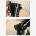 thumbnail image 4 of Knee High Boots for Girl Glitter Pearl Strappy Princess Dressy Long Riding Booties Side Zipper Nonslip Tall Fall Boots Black 1 Big Kids, 4 of 7