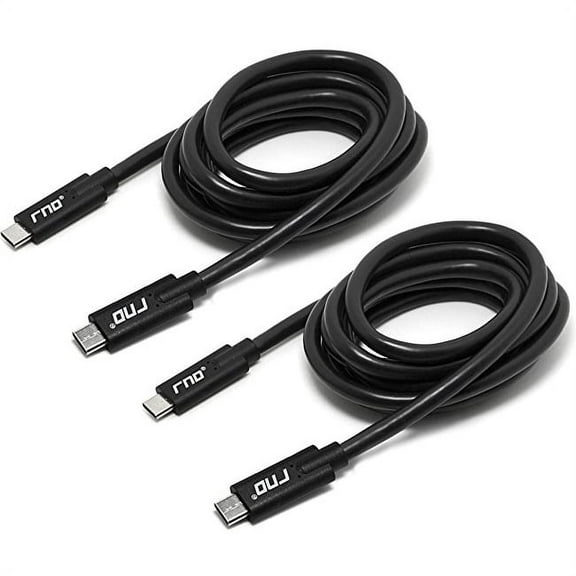 RND Type-C (USB-C 3.1) 6ft Cable (2-Pack) (FAST Charging/Data Sync) for Apple MacBook, Google (Pixel, Pixel XL), HTC, LG, OnePlus, Samsung Galaxy (S8, S8 Plus) and all Type C devices (black)