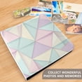thumbnail image 3 of FORMRS 3 Ring Photo Album 4"x6" Self Adhesive Large Capacity PU Leather Cover, Purple Geometric, 3 of 6