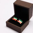 thumbnail image 4 of Multicolor Enamel Kuwait Flag Shape Sterling Silver Cufflinks | Patriotic Handmade Cufflinks for Men, 4 of 4