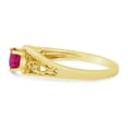 thumbnail image 4 of 14k Yellow Gold Round Pink Topaz And Diamond Ring, 4 of 6