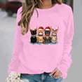 thumbnail image 5 of Women's Christmas Cat Graphic Sweatshirt Crew Neck Long Sleeve Casual Pullover Top, 5 of 5