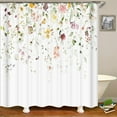 thumbnail image 4 of Floral Shower Curtain, Watercolor Plant Flower Shower Curtain Set, Colorful Wildflower Botanical Shower Curtains for Bathroom, Waterproof Fabric with 12 Hooks, 72 x 72 Inches, 4 of 6