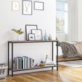 thumbnail image 2 of Console Table, 47.2" Narrow Entryway Table, Industrial Sofa Table with Shelf, Entrance Table for Living Room, Hallway, Foyer, Corridor, Office, Metal Frame,Greige and Black, 2 of 17