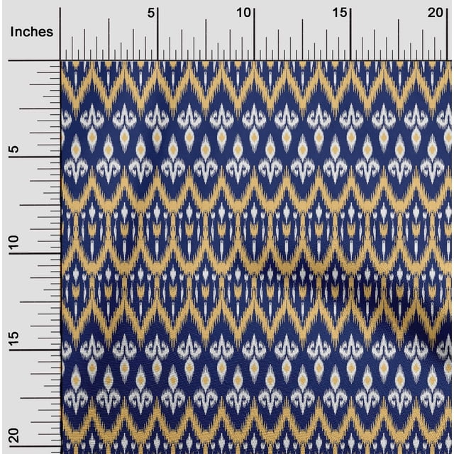 oneOone Viscose Jersey Fabric Damask & Chevron Ikat Printed Craft Fabric BTY 60 Inch Wide