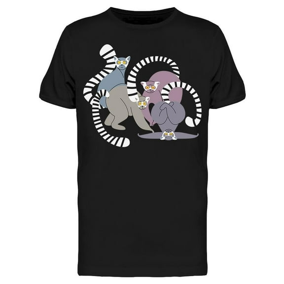 Set Of Lemurs W/Striped Tails T-Shirt Men -Image by Shutterstock, Male 3X-Large
