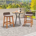 thumbnail image 4 of Gymax Solid Acacia Wood Bar Stools Set of 4 Rattan Bar Height Patio Chairs for Porch, 4 of 10