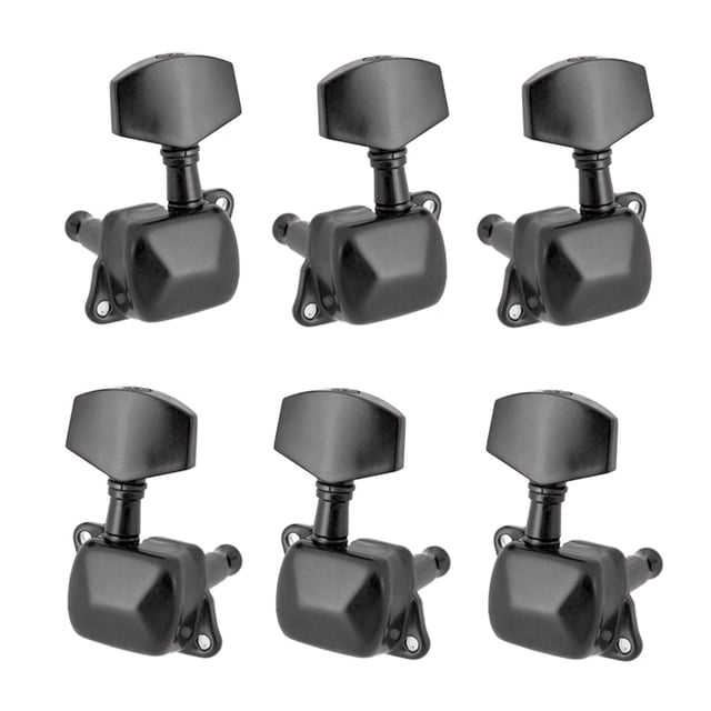 Afinador de cuerdas 6 piezas relación de engranajes 1:15 clavijas de afinación de guitarra acústica eléctrica semicerrada cabezales de máquina de afinación teclas de afinación 3L3R piezas de repuesto Tomshoo Afinador de cuerdas