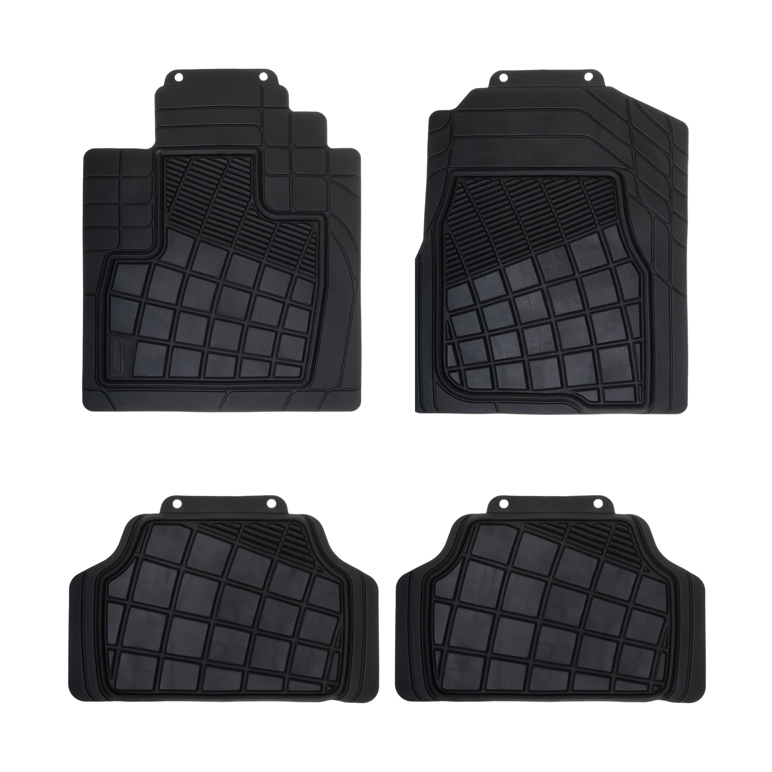 Genuine Dickies 4-Piece Rubber Floor Mat Set Fits SUVs Black, 80109WDI
