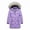 Purple, variant on KVE Girl's Winter Thicken Puffer Long Coat Warm Jacket with Fur Removable Hood Grey 8