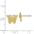 thumbnail image 4 of Solid 14K Yellow Gold Diamond-cut Butterfly Earrings - 8mm, 4 of 6