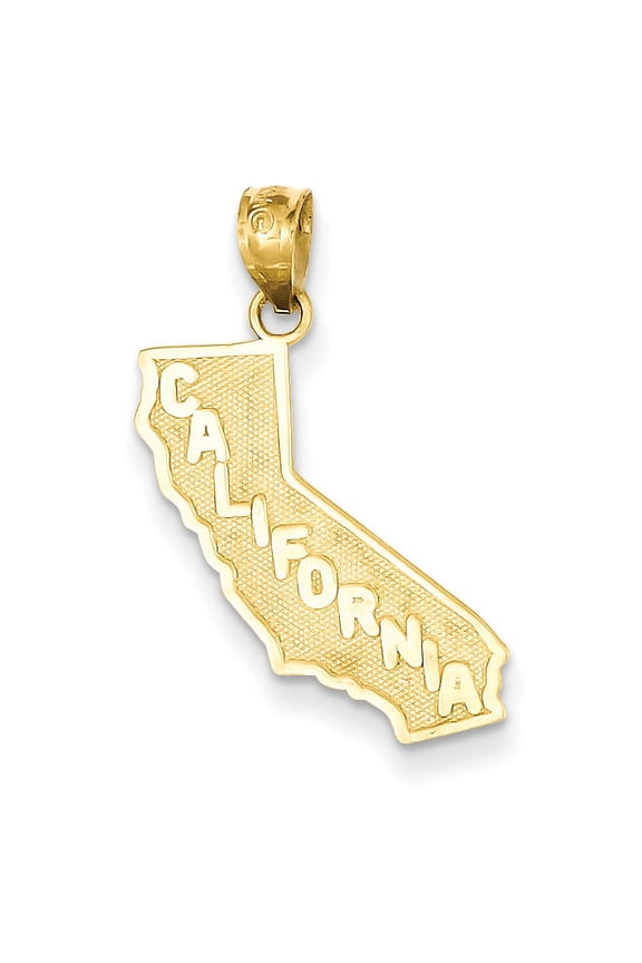 14K Yellow Gold CALIFORNIA State Map Pendant