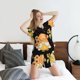 thumbnail image 5 of Balery Hello Spring Sunflower Gnomes Conjunto de Pijama para Mujer con Estampado, Dos Piezas de Manga Corta y Shorts, Ropa de Dormir Suave con Cuello Redondo y Bolsillos-3X-Large, 5 of 6